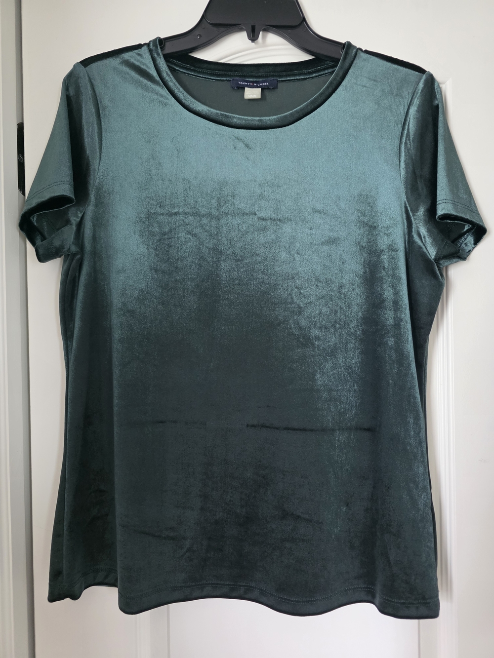 Tommy Hilfiger Velvet Short-Sleeve Tee in Deep Teal